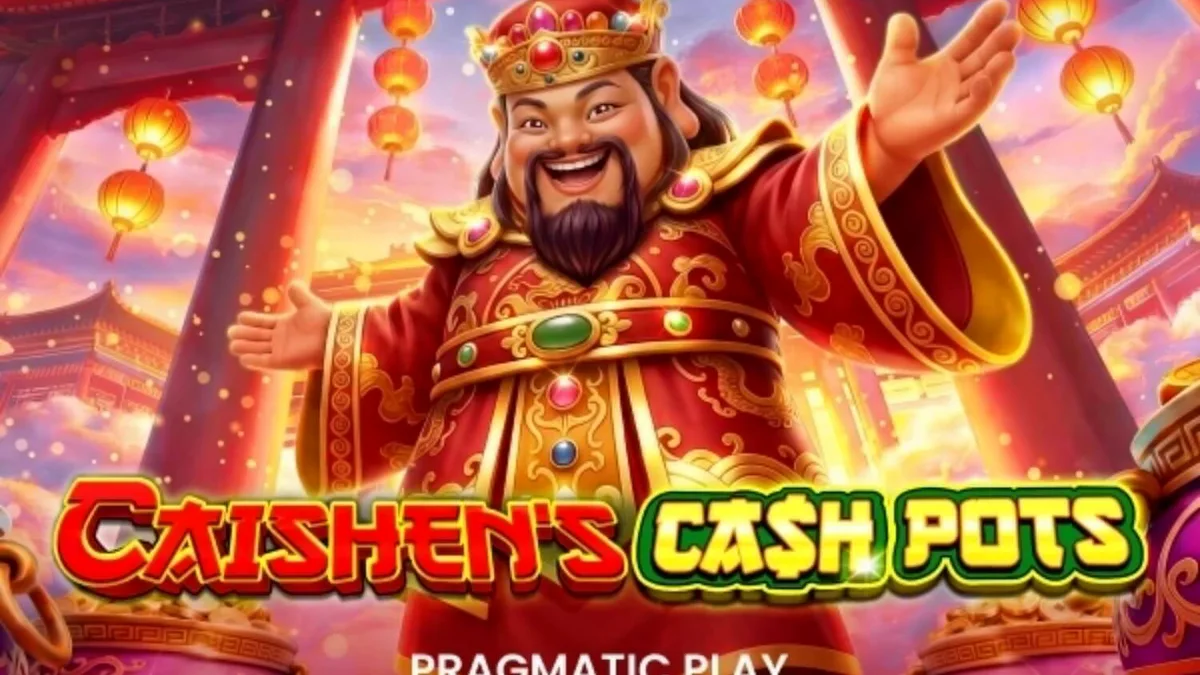 Caishen’s Cash Pots slot visual theme with golden coins and traditional Chinese symbols